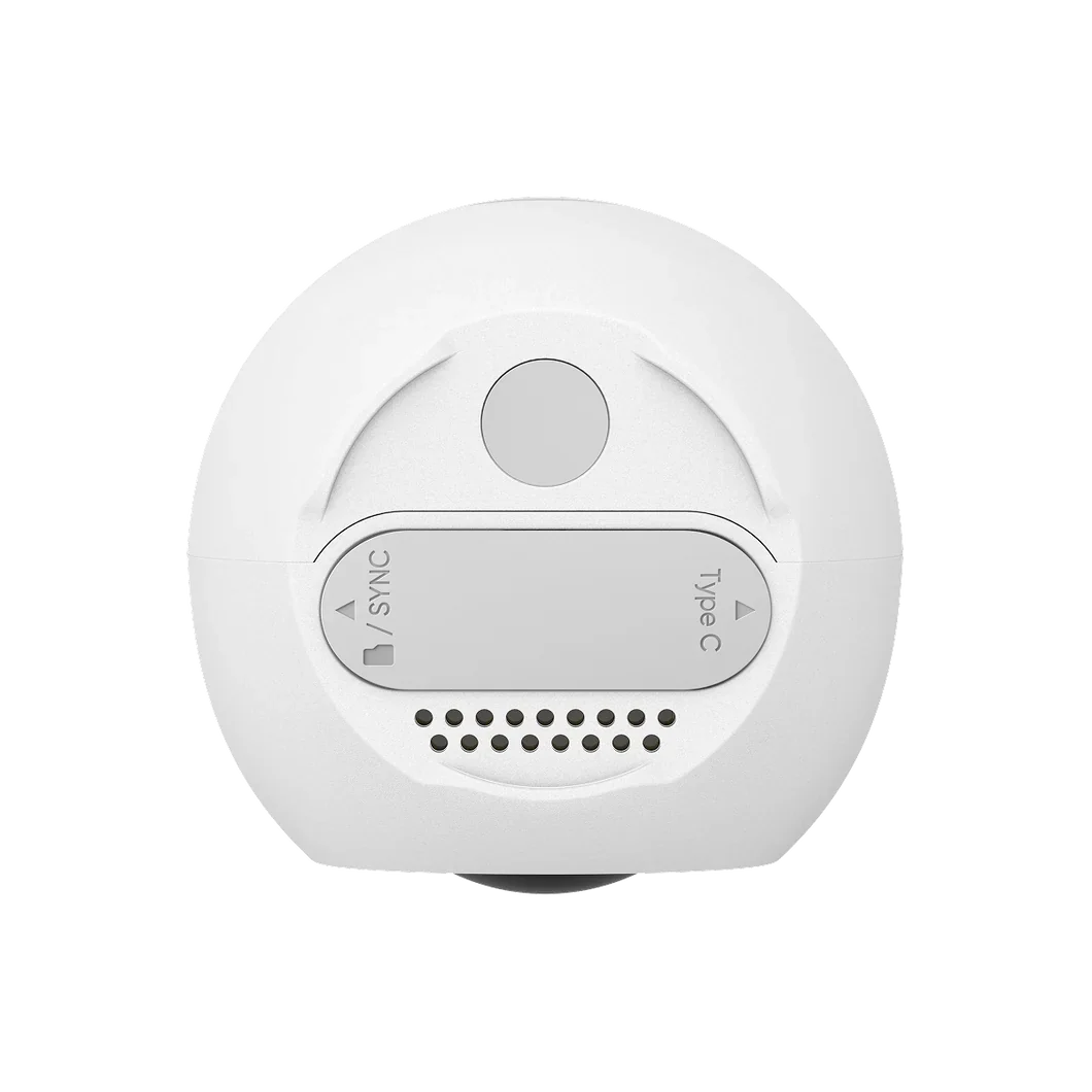 White eufyCam C35 underside with USB-C and microSD port cover; manufacturer reference image for renewed stock