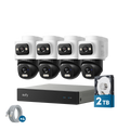 eufy NVR Security System E50 four dual-lens cameras with NVR and installed 2TB hard drive, official product render