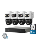 eufy NVR Security System E50 four dual-lens cameras with NVR and installed 2TB hard drive, official product render