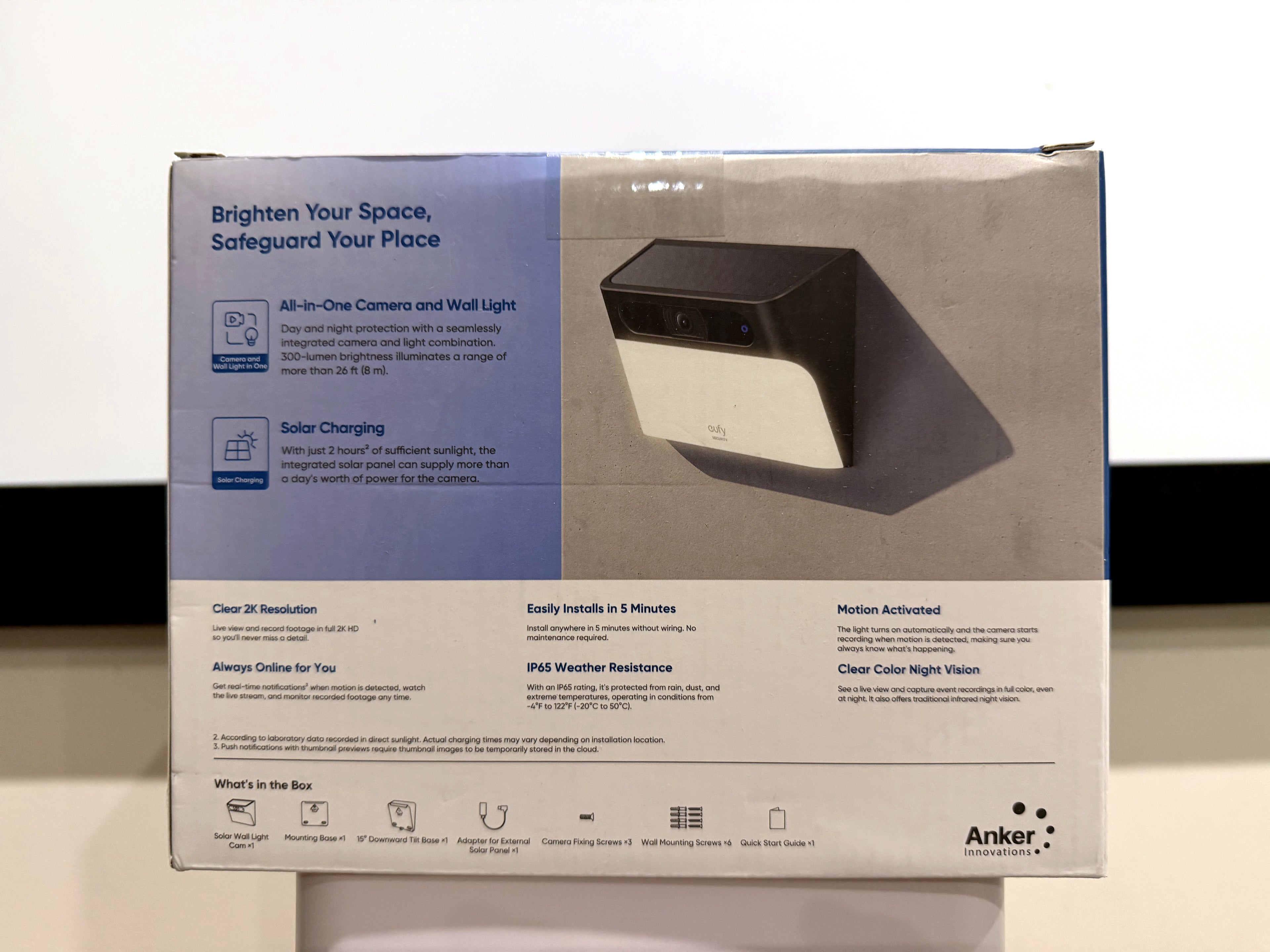 Eufy Security Solar Wall Light Cam S120 Security Camera | New/Box Damage
