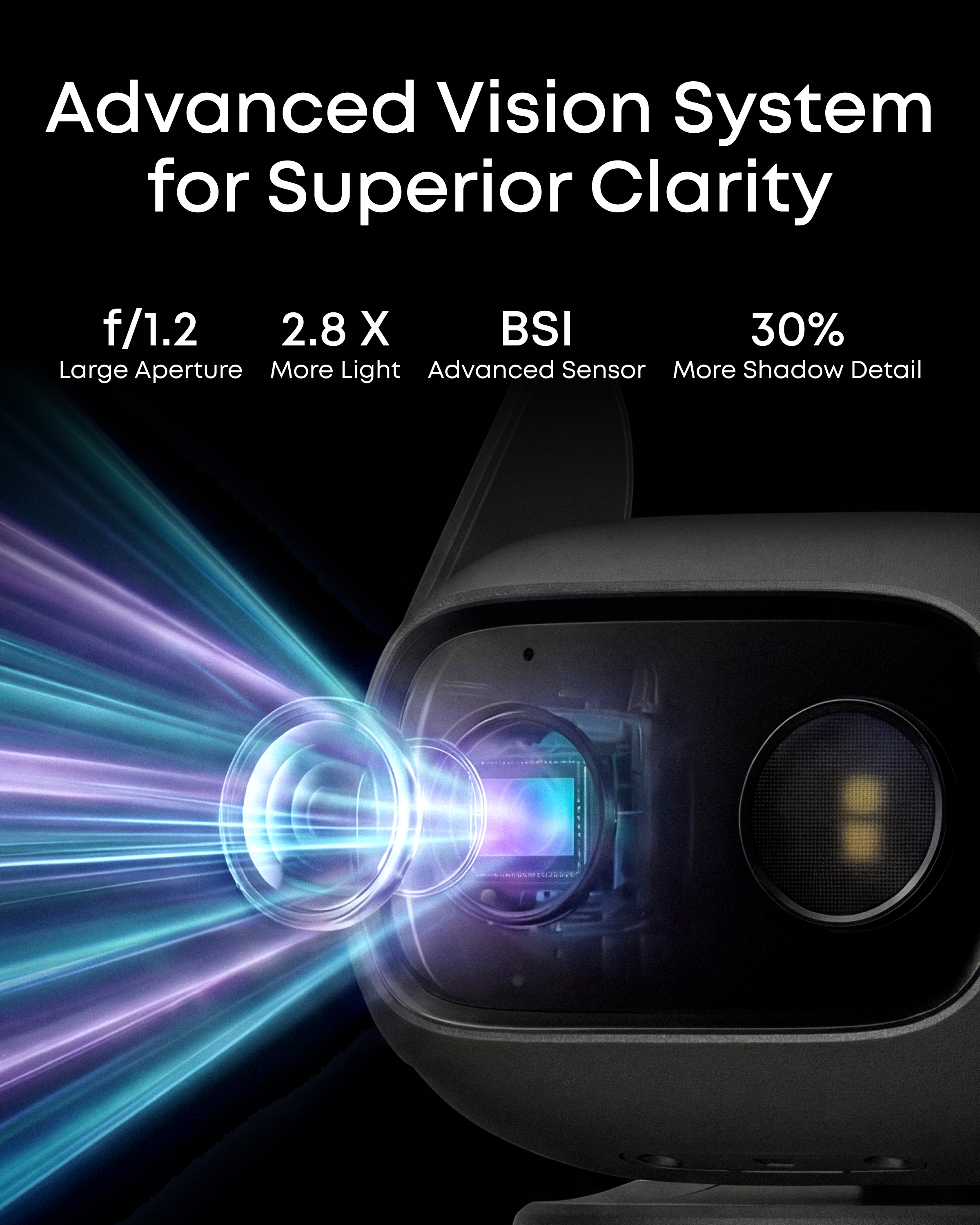 Black eufy Wired Cam C31 F1.2 advanced vision system