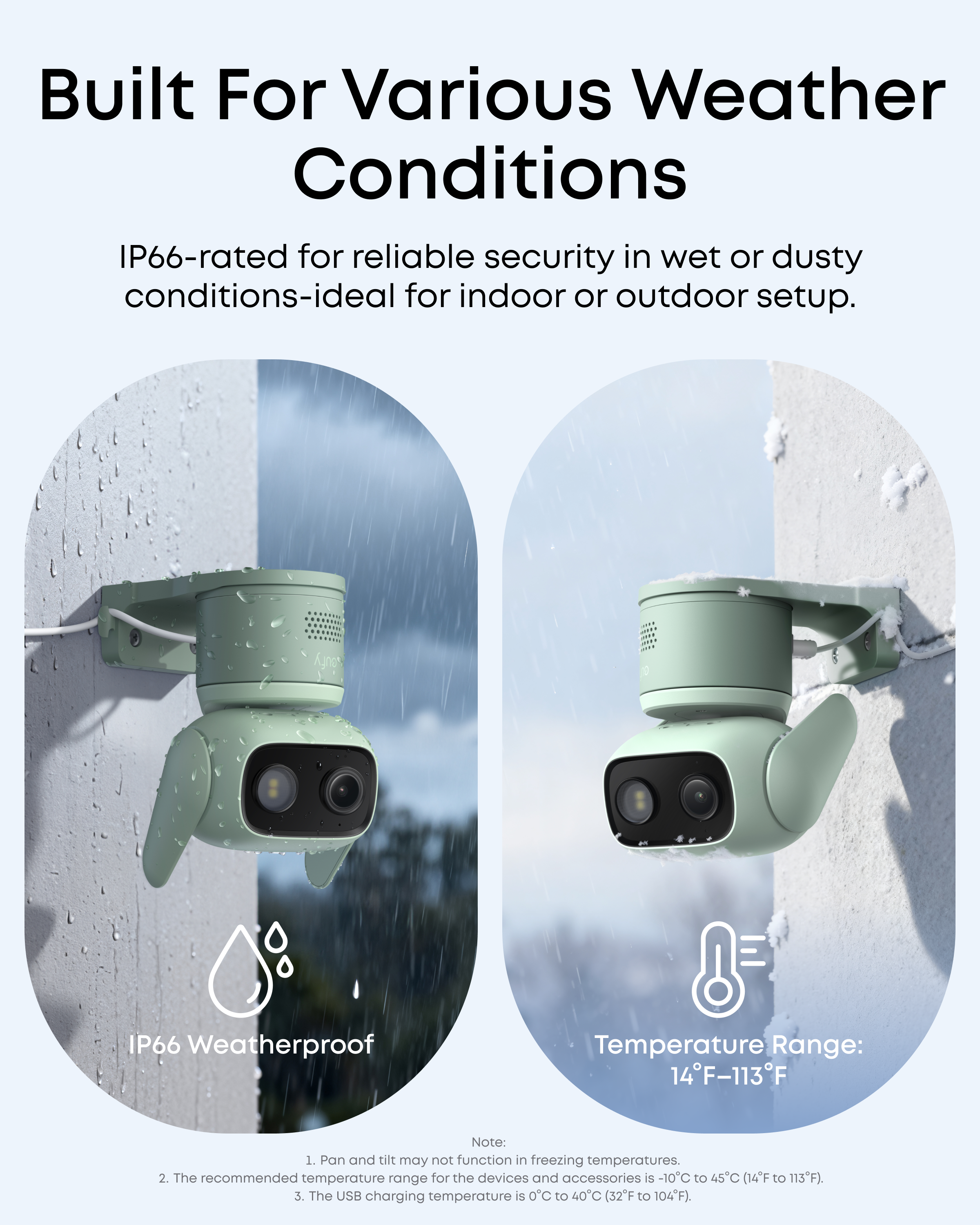 Green eufy Wired Cam C31 IP66 weather-resistant camera