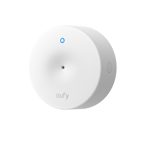 eufy Glass Break Sensor E10 white sensor with blue status ring, official product render