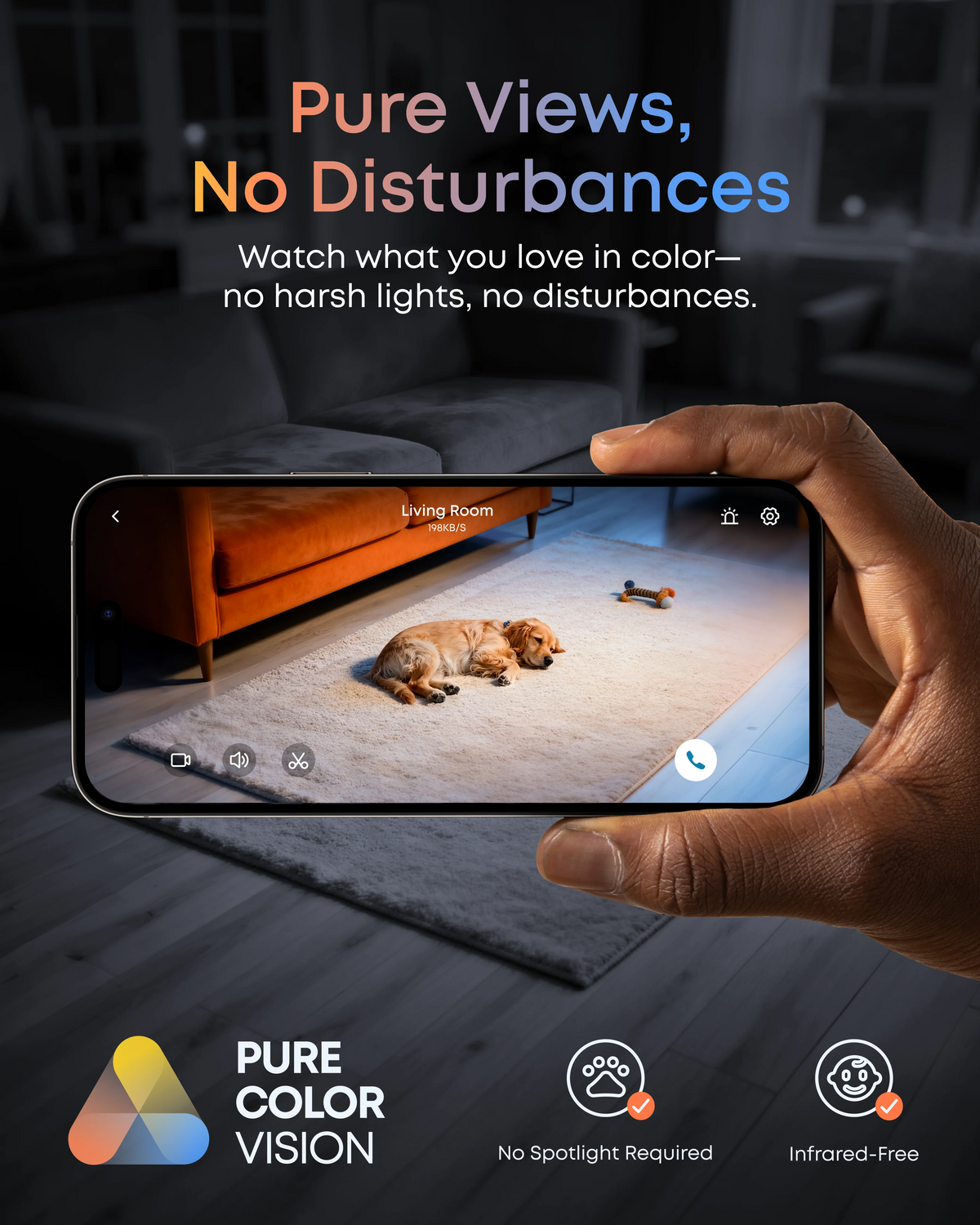 eufyCam C35 PureColor low-light viewing illustration; manufacturer reference image for renewed stock