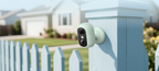 Green eufyCam C35 mounted on a fence post; mounting illustration only, this listing is white