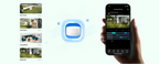 Optional HomeBase Mini cross-camera tracking illustration; HomeBase and additional cameras sold separately