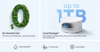 HomeBase Mini local storage illustration; up to 1 TB applies to optional HomeBase storage, sold separately