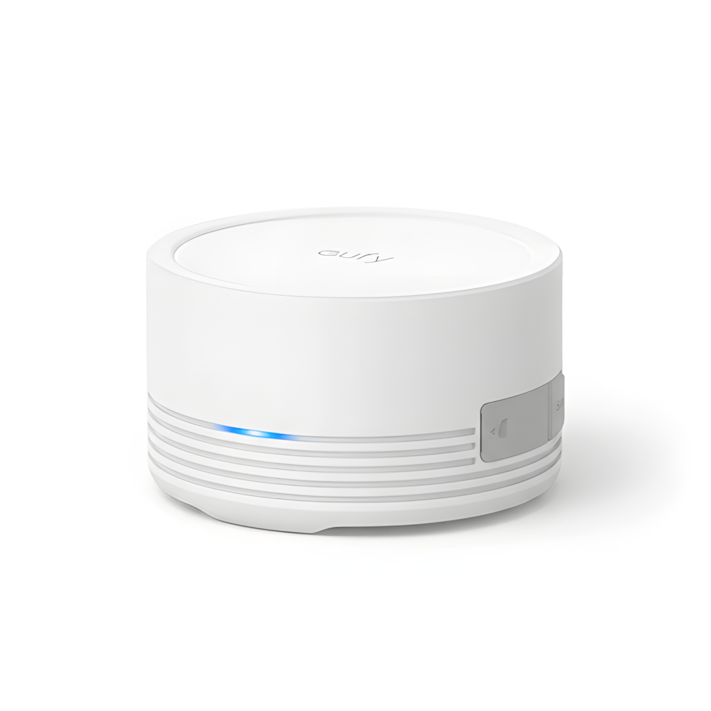 eufy HomeBase Mini white hub, manufacturer reference image; renewed cosmetics may vary