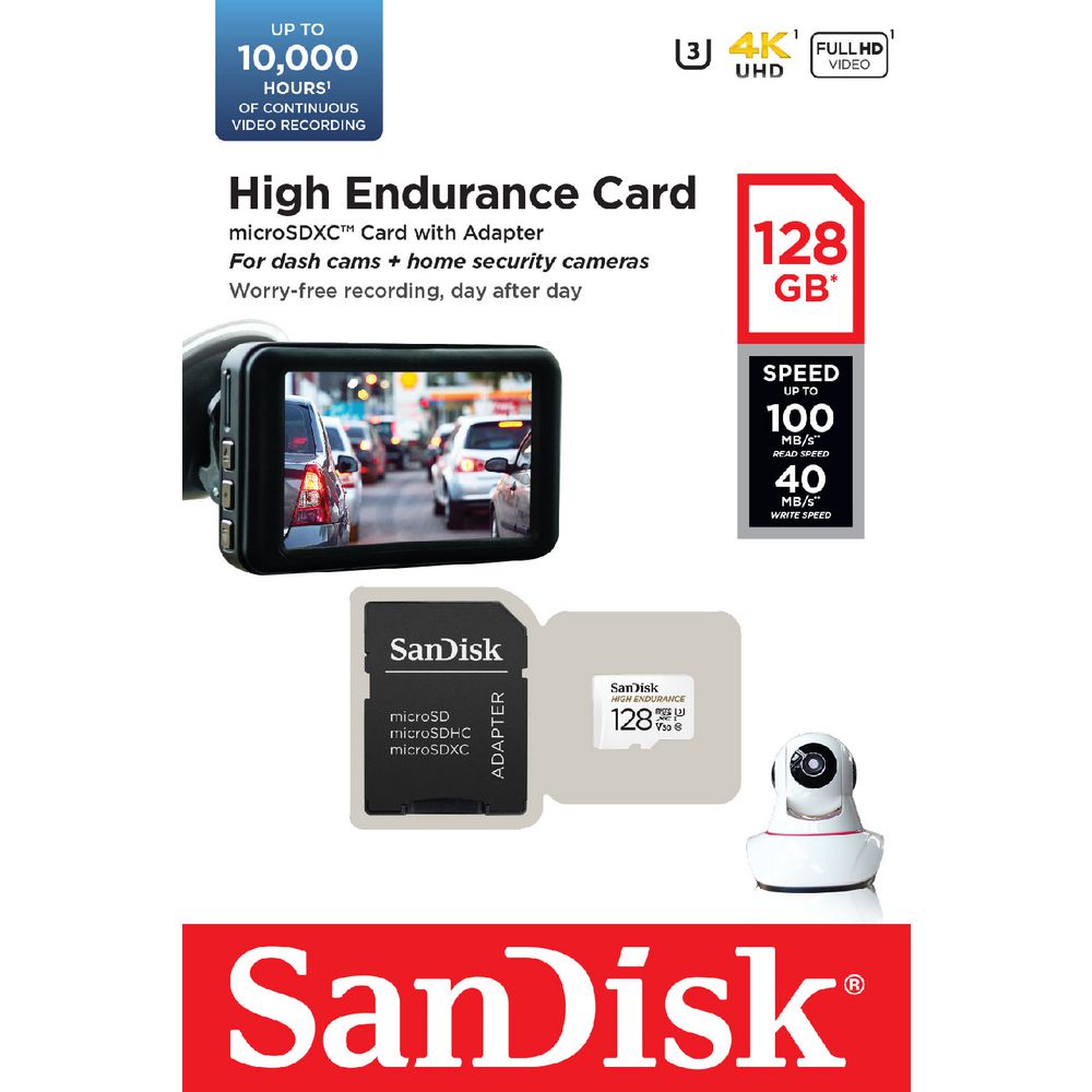 SanDisk 128GB High Endurance microSDXC Memory Card | Brand New