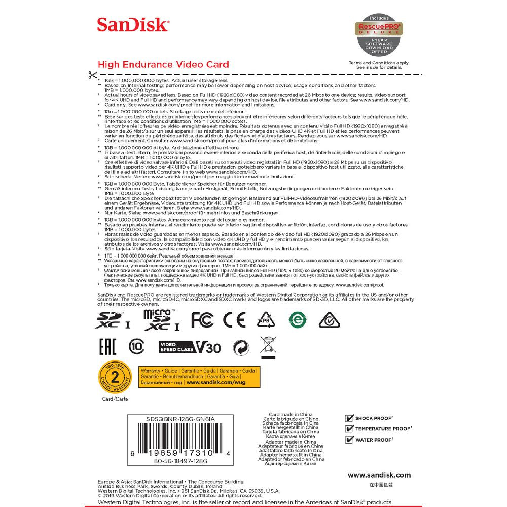 SanDisk 128GB High Endurance microSDXC Memory Card | Brand New